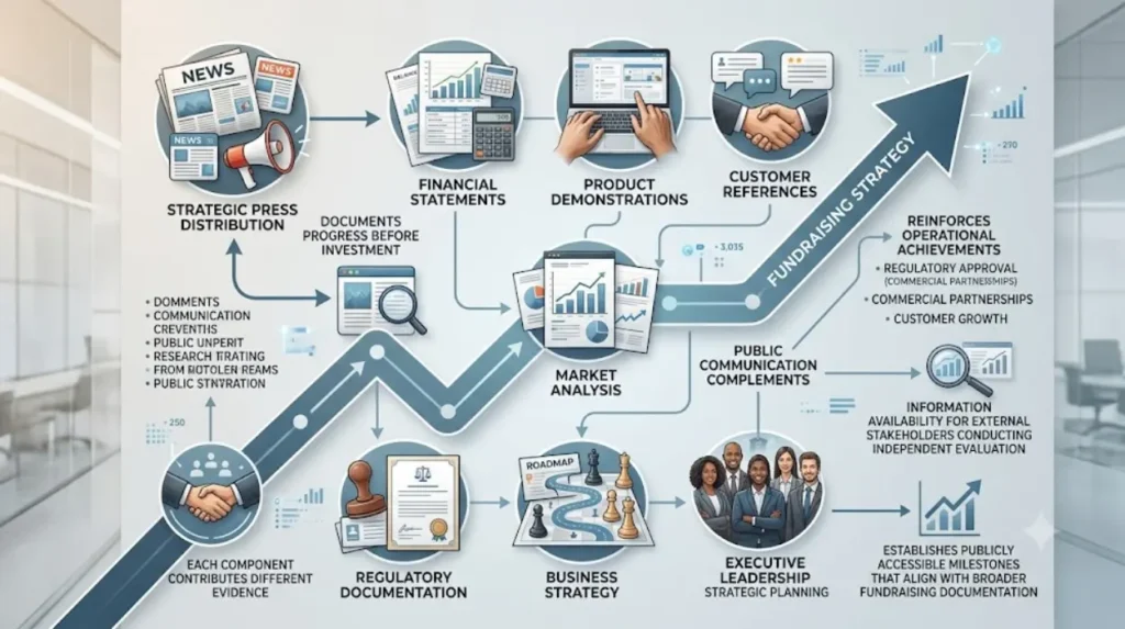 How does strategic press distribution fit into a broader fundraising strategy?