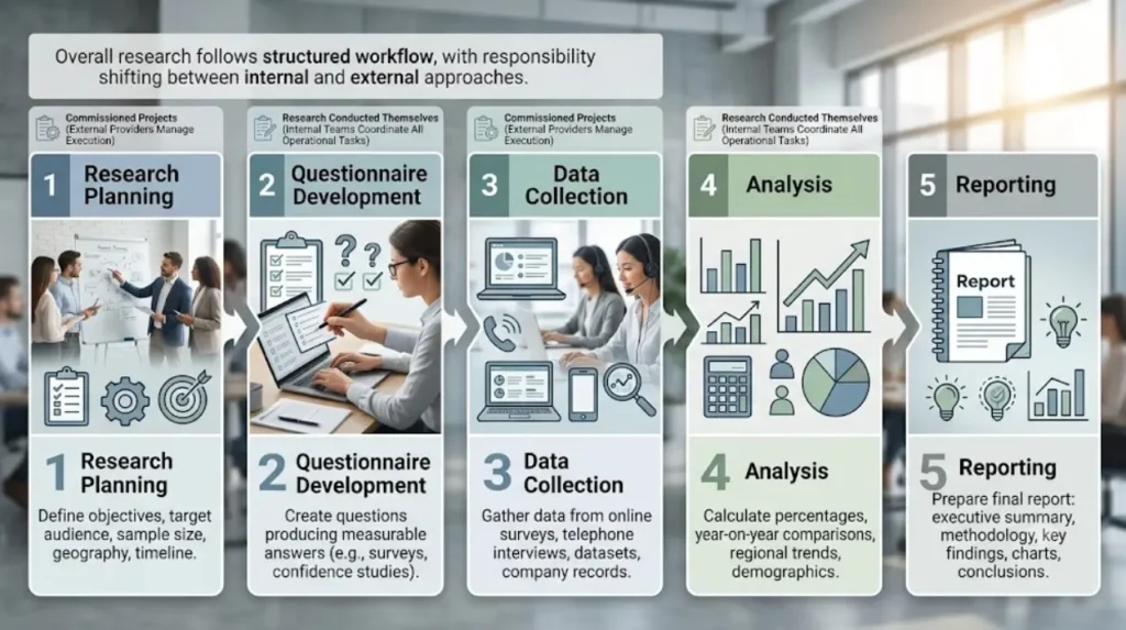 Commissioning vs Conducting: Two Routes to UK Research Reports and Their Trade-offs 1 How does the research process differ between the two approaches?