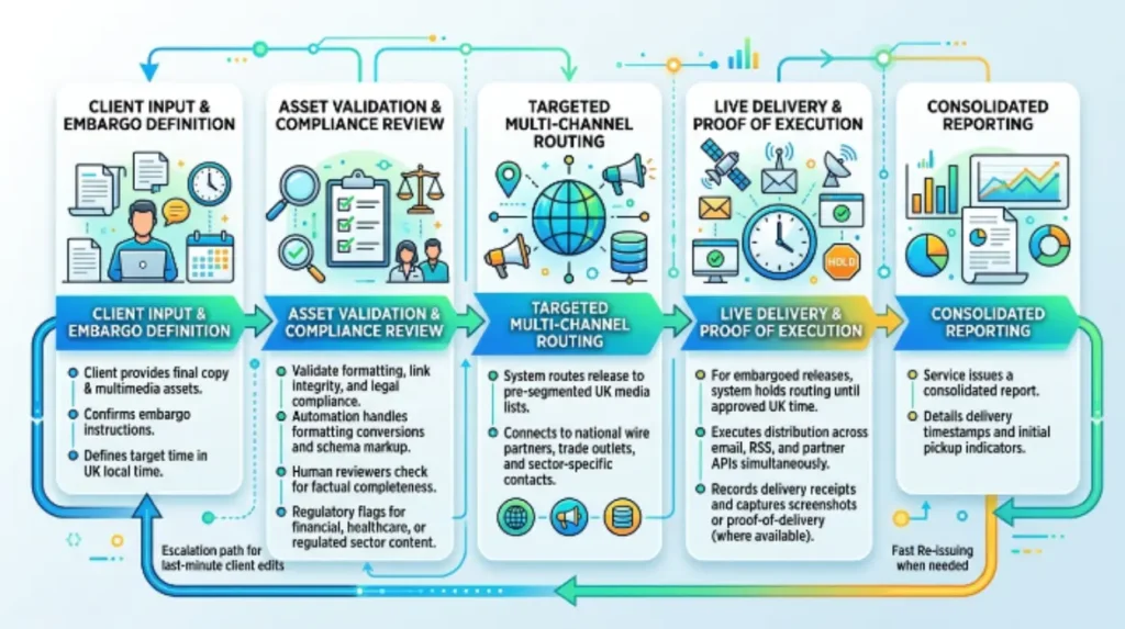 How does the same-day distribution process work step by step?