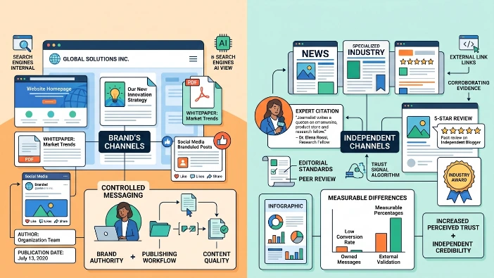 How does third-party validation differ from owned content
