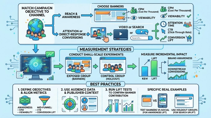 How should advertisers assess whether banners are the right channel for their objective