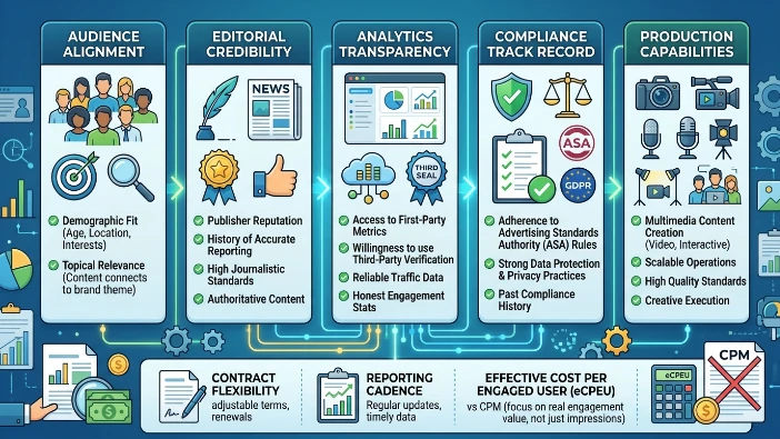 How should brands evaluate potential publishers for partnership