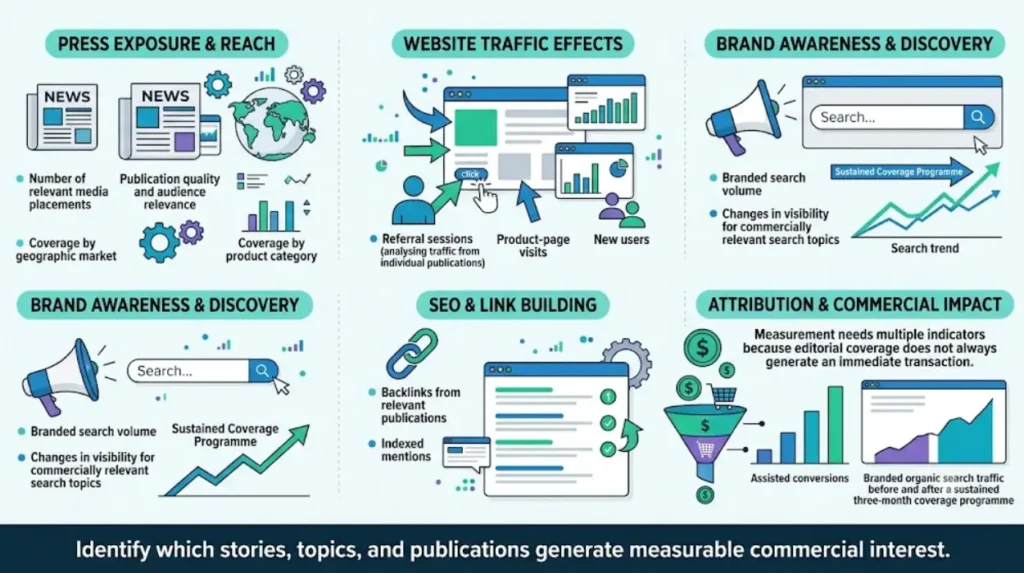 Why Continuous Press Coverage is Vital for E-commerce Stores Facing Sales Slumps 2 How should e-commerce businesses measure the impact of continuous press coverage?
