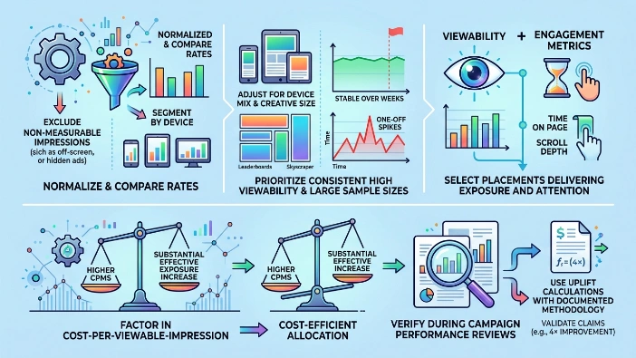 How should teams interpret viewability data to inform media planning