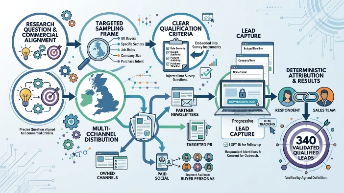 How was the research report designed to produce qualified leads?