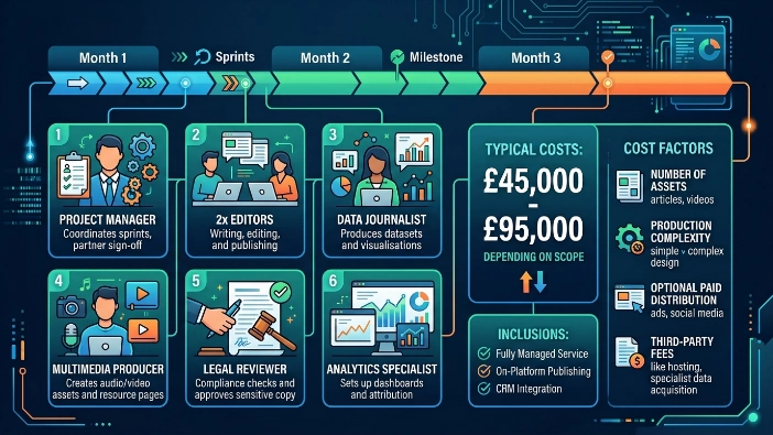 What are expected staffing and costs for a 90-day managed programme