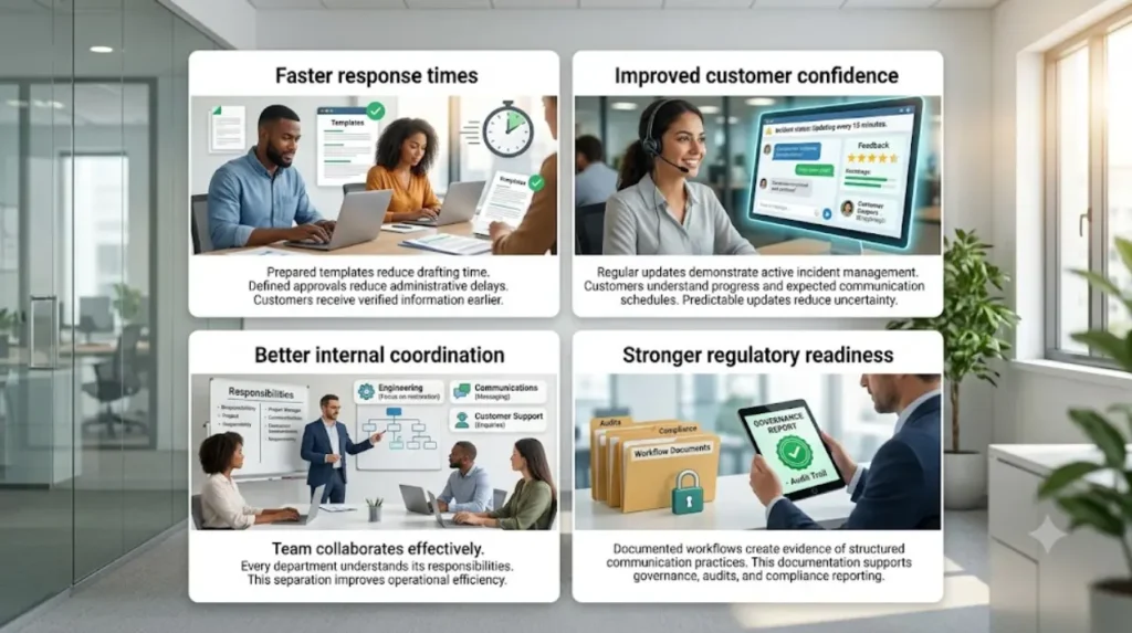 What are the benefits of adopting a documented SaaS crisis communication framework?