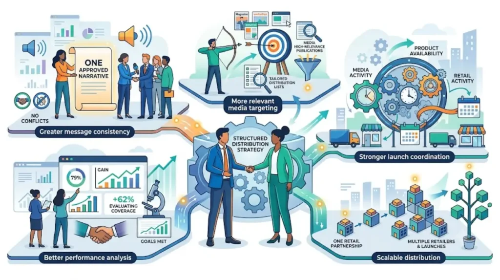 Designing a Press Distribution Strategy for Strategic Co-Branded Retail Partnerships 2 What are the main benefits of a structured co-branded distribution strategy?