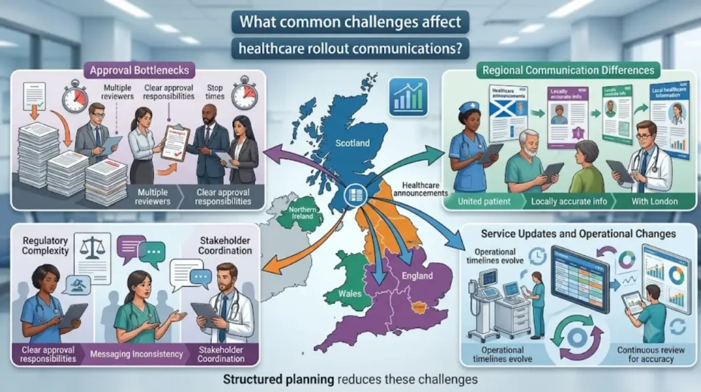 Integrating Compliant Press Distribution into Your National Healthcare Rollout Strategy 2 What common challenges affect healthcare rollout communications?