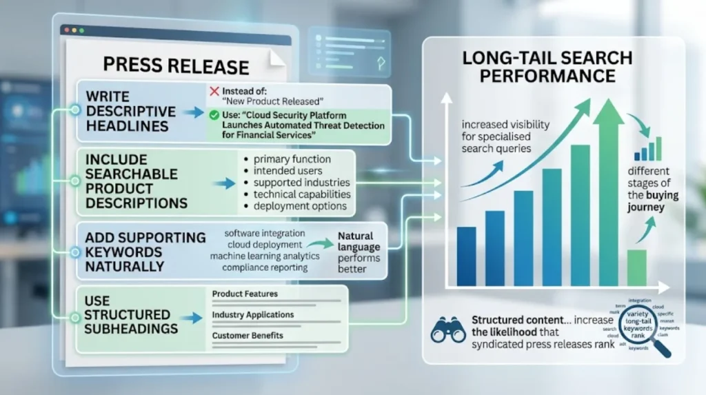 What content elements increase long-tail search performance?