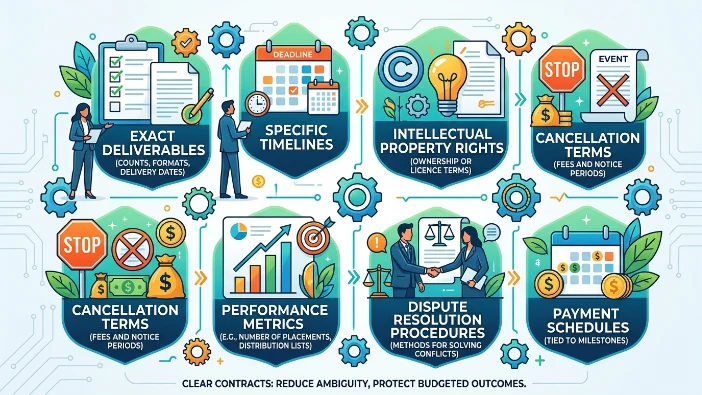 What contractual terms protect organisers
