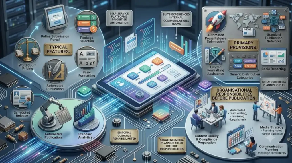 What do basic self-service wire services provide?