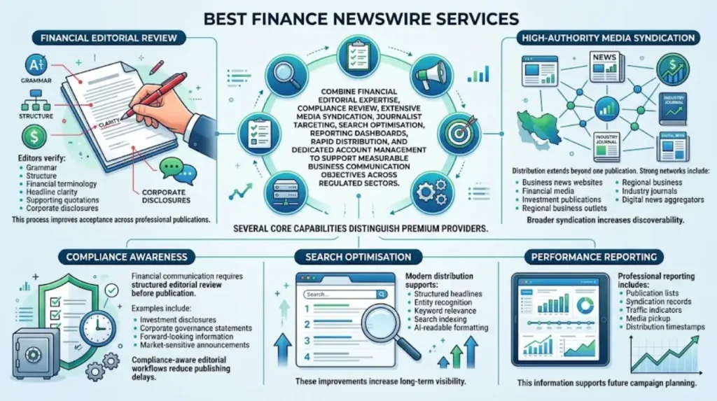 What features define the best finance newswire services?