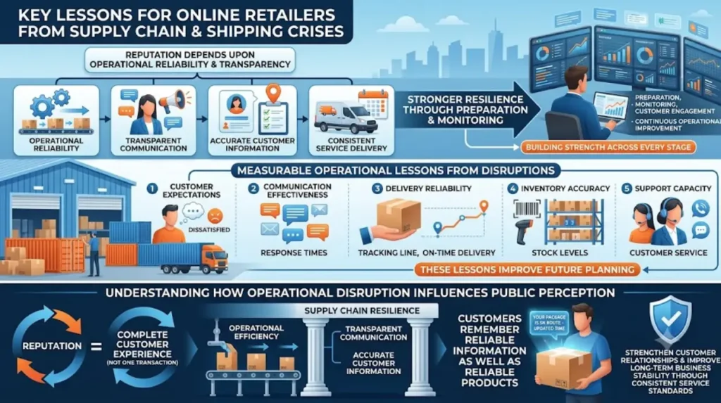 What lessons do supply chain and shipping crises teach online retailers?