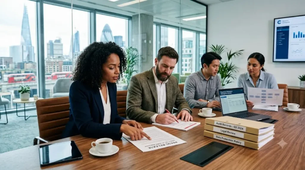 What makes PR distribution compliant for UK regulated industries?