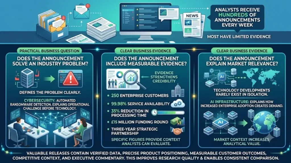 What makes a press release valuable to technology analysts?