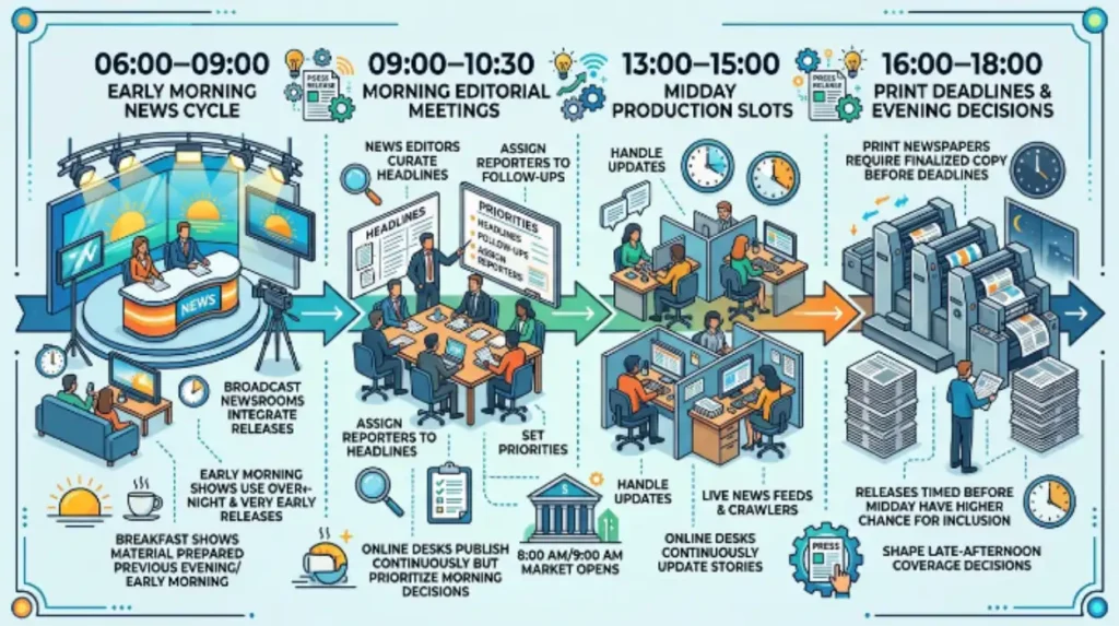 What Time of Day Gets UK Press Releases the Most Coverage 1 What newsroom processes determine press release pickup times?