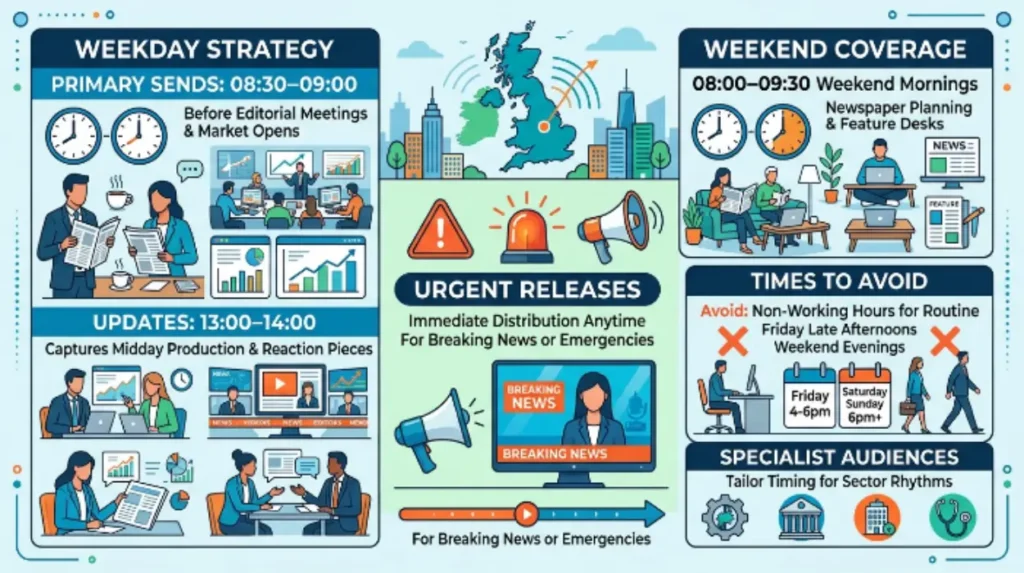 What Time of Day Gets UK Press Releases the Most Coverage 2 What practical schedule maximises UK coverage?