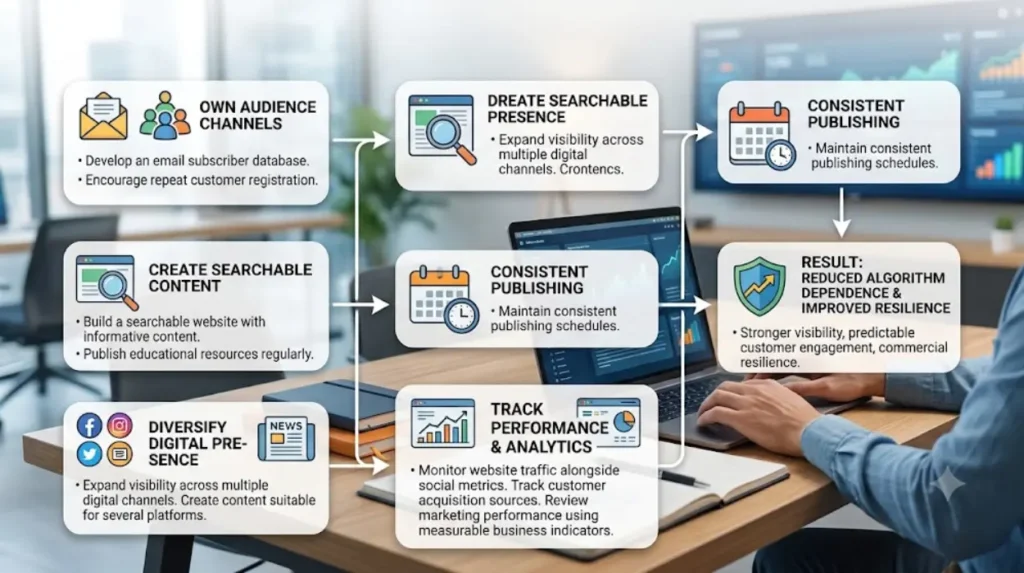What practical steps help new D2C brands reduce algorithm risk?