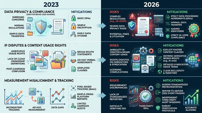 What risks and mitigations exist in 2026 that differed from 2023