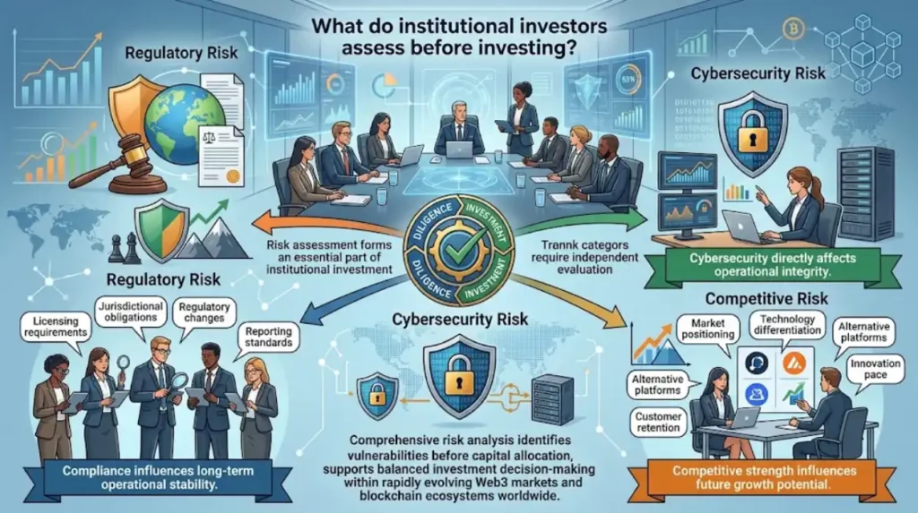 What risks do institutional investors assess before investing?