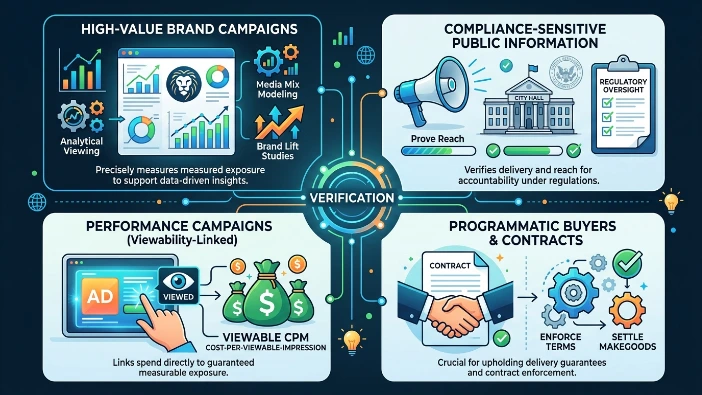 What use cases benefit most from verified-impression delivery