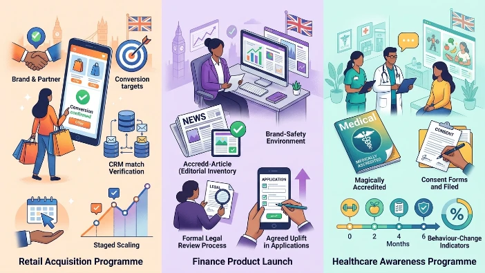 What use cases demonstrate successful media partnership structures in the UK