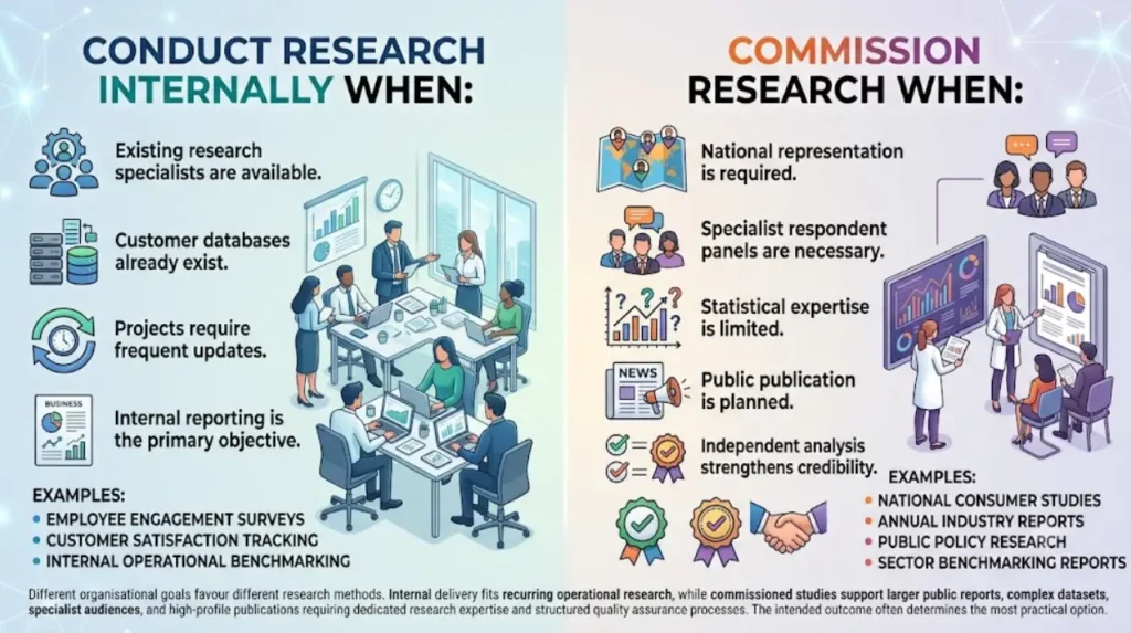 Commissioning vs Conducting: Two Routes to UK Research Reports and Their Trade-offs 2 When does each research approach work best?
