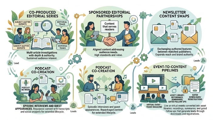 Which five partnership models generate leads organically