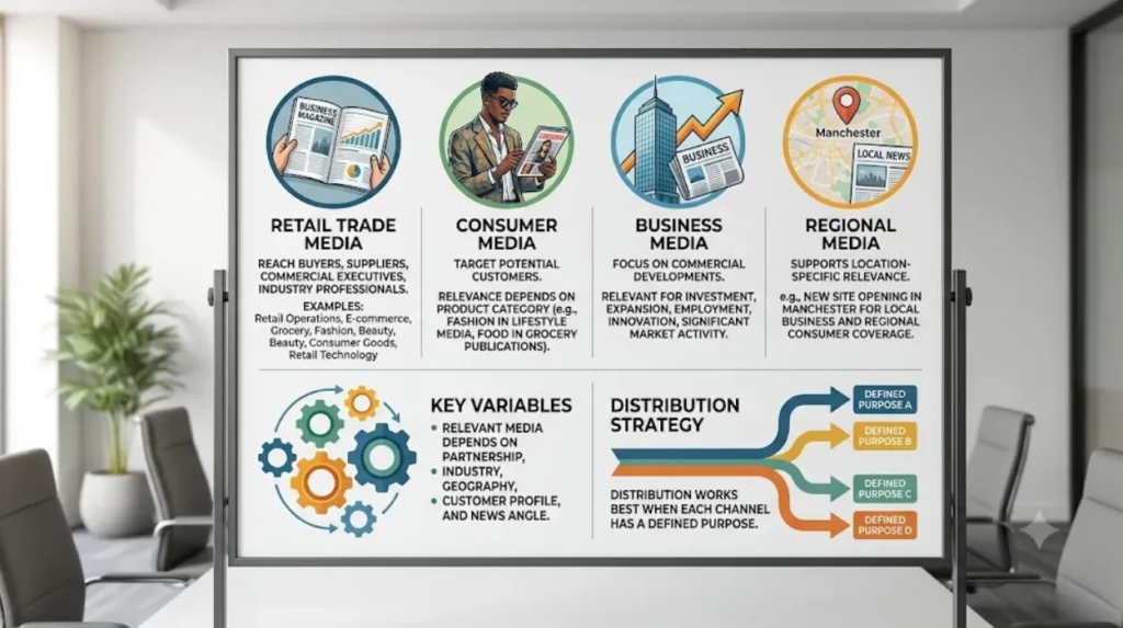 Designing a Press Distribution Strategy for Strategic Co-Branded Retail Partnerships 1 Which media channels are relevant to a co-branded retail announcement?