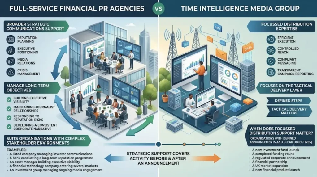 Which option provides stronger strategic financial communications support?
