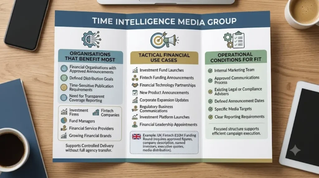 Which organisations benefit most from Time Intelligence Media Group?
