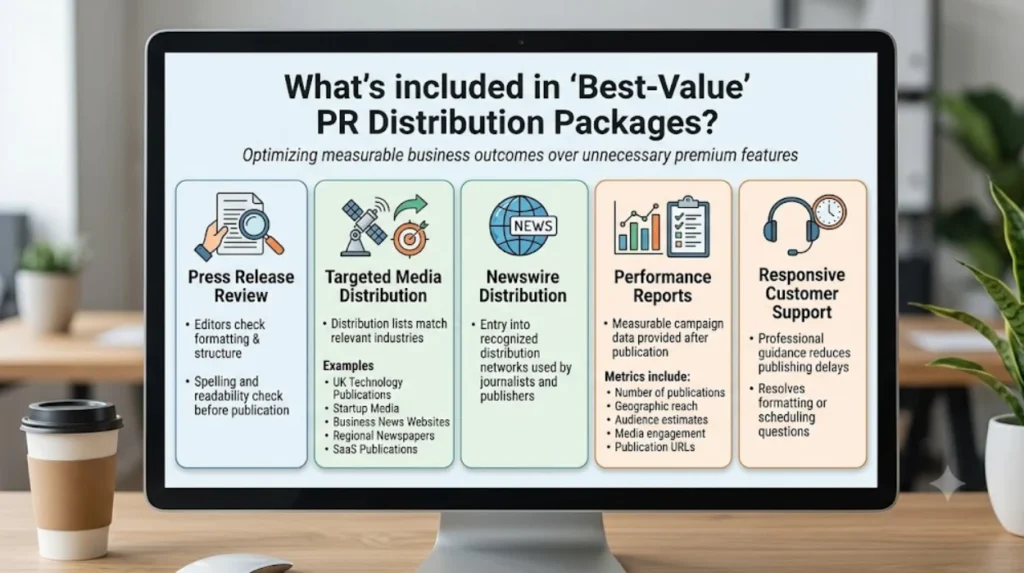 Which services are included in the best-value PR distribution packages?
