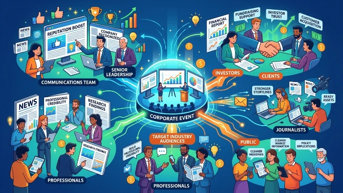 Who benefits from better earned media strategies at corporate events