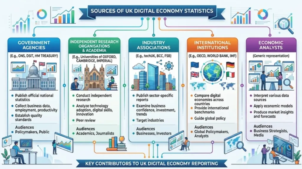 Who publishes statistics about the UK digital economy?
