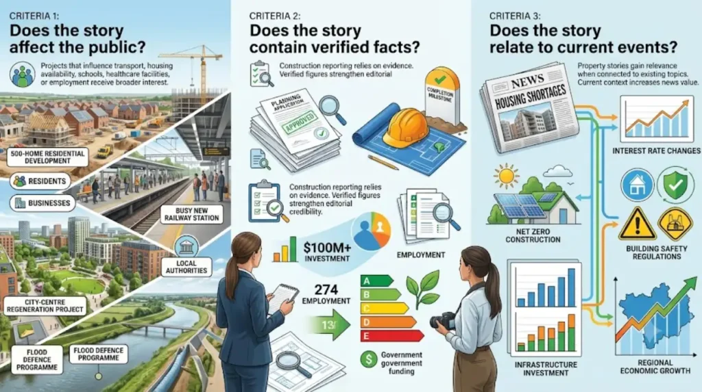 Why do journalists cover property and construction stories?