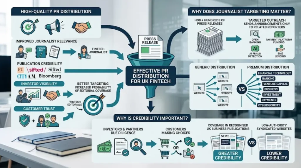 Why does PR distribution quality matter for UK fintech startups?