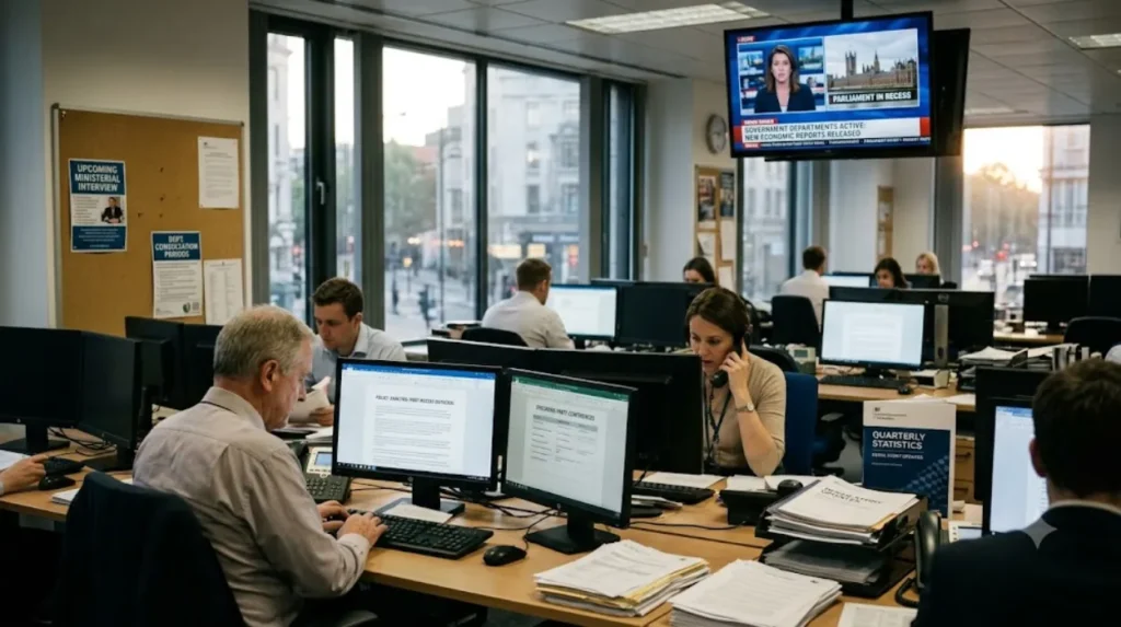 Why does Parliament recess affect political and business communications?