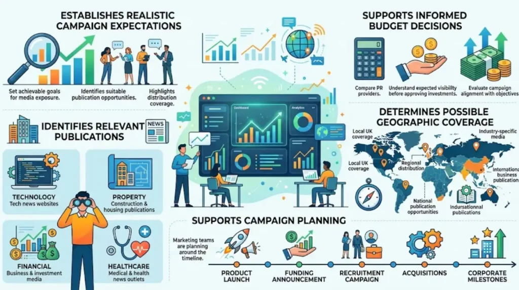Why does a media reach estimate matter before distributing a press release?