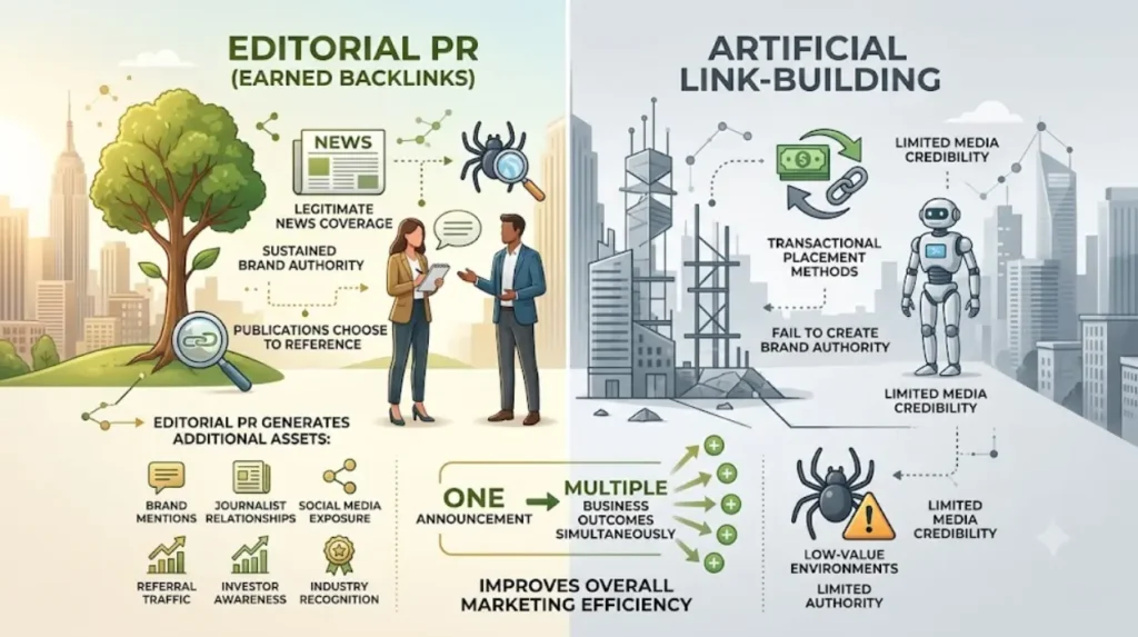 ROI Case Study: How a Bootstrap SaaS Grew Domain Rating from 10 to 50 via Newswire PR 2 Why does editorial PR outperform artificial link-building?