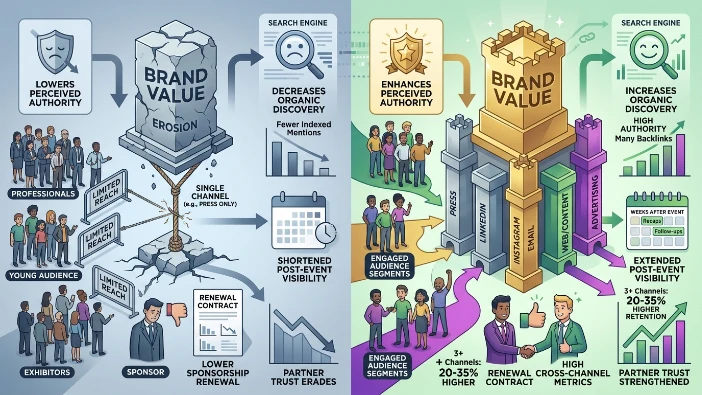 Why does lack of multi-channel coverage reduce brand value