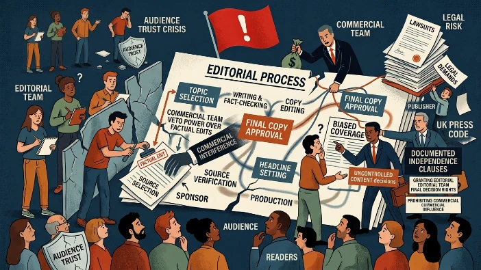 Why is unclear editorial control a red flag