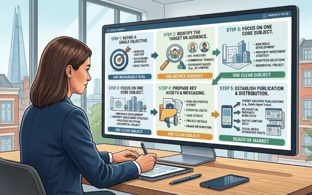 How can a real estate brand start a sponsored content campaign?
