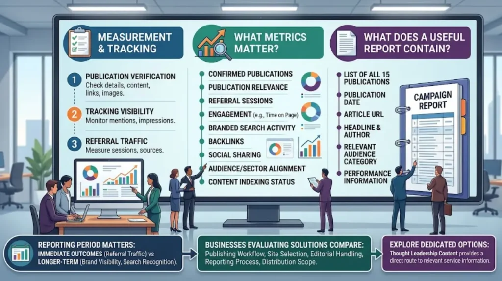 How can businesses evaluate a 15-site thought leadership campaign?