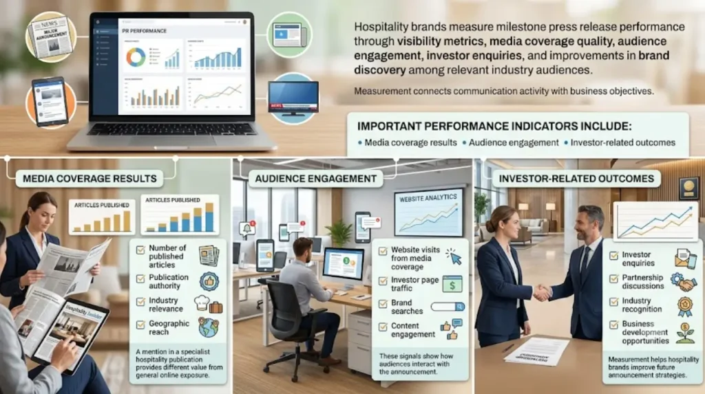 How can hospitality brands measure the impact of milestone press releases?