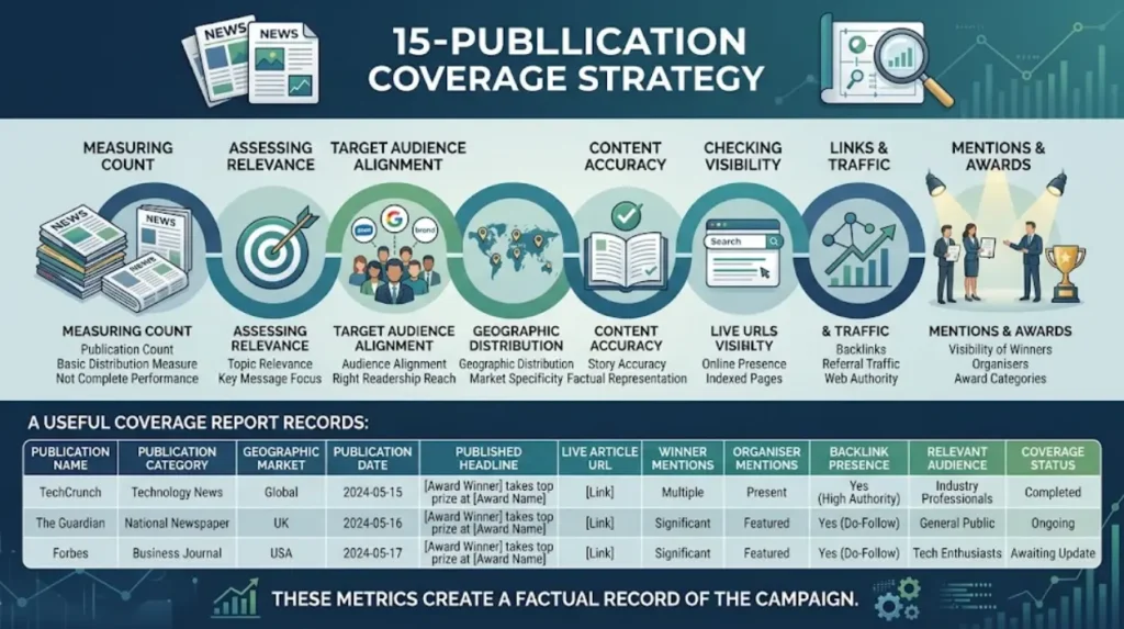 How Award Ceremony Coverage Reaches 15 UK Publications 2 How can organisations evaluate a 15-publication coverage strategy?