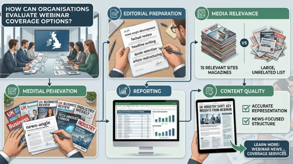 How Webinar Coverage Turns Sessions Into UK News Articles 2 How can organisations evaluate webinar coverage options?