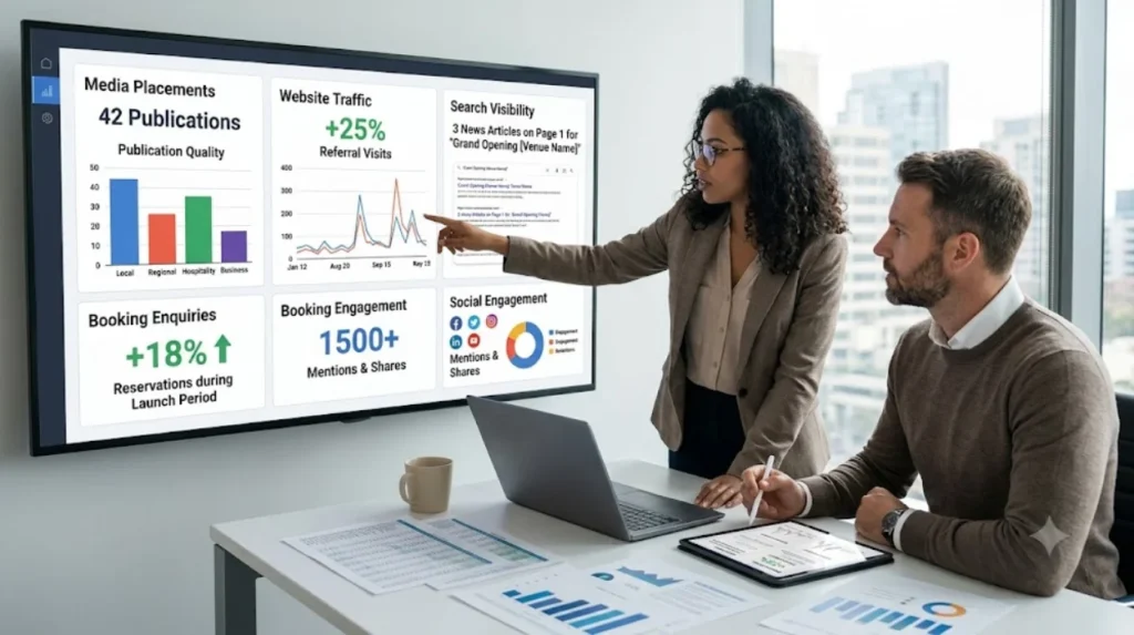 How can venue owners measure press release performance?