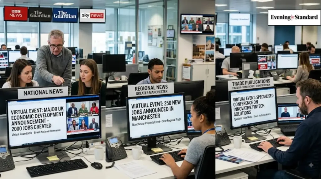 How do UK news sites decide where virtual event stories fit?