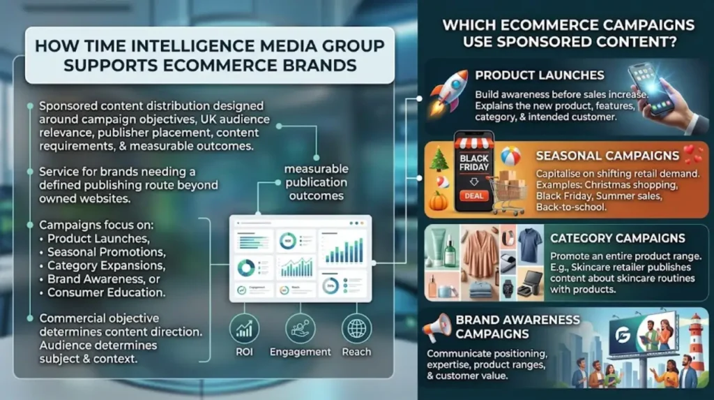 Ecommerce Sponsored Content by Time Intelligence Media Group 1 How does Time Intelligence Media Group support ecommerce brands?
